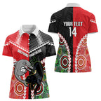 Custom Rugby Panthers and Dolphins Women Polo Shirt 2026 Together Aboriginal Polynesian Pattern