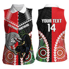 Custom Rugby Panthers and Dolphins Women Sleeveless Polo Shirt 2026 Together Aboriginal Polynesian Pattern