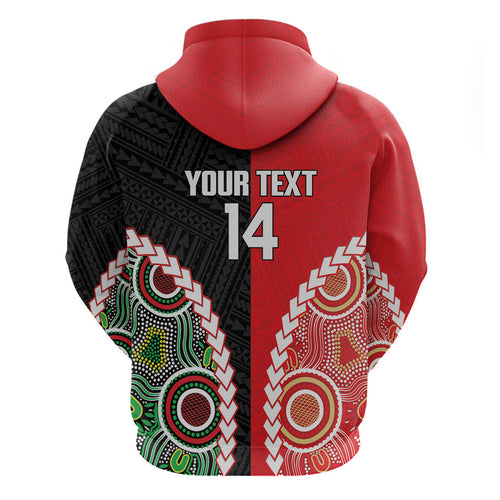 Custom Rugby Panthers and Dolphins Zip Hoodie 2026 Together Aboriginal Polynesian Pattern