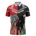 Custom Rugby Panthers and Dolphins Zipper Polo Shirt 2026 Together Aboriginal Polynesian Pattern