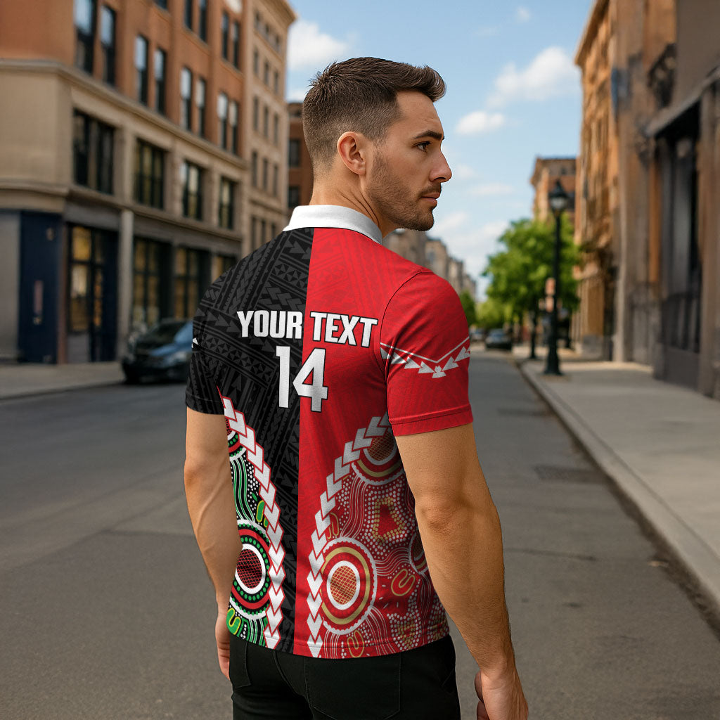 Custom Rugby Panthers and Dolphins Zipper Polo Shirt 2026 Together Aboriginal Polynesian Pattern