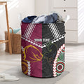 Custom Rugby Panthers and Broncos Laundry Basket 2026 Together Aboriginal Polynesian Pattern