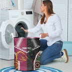 Custom Rugby Panthers and Broncos Laundry Basket 2026 Together Aboriginal Polynesian Pattern