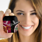 Custom Rugby Panthers and Broncos AirPods Case 2026 Together Aboriginal Polynesian Pattern