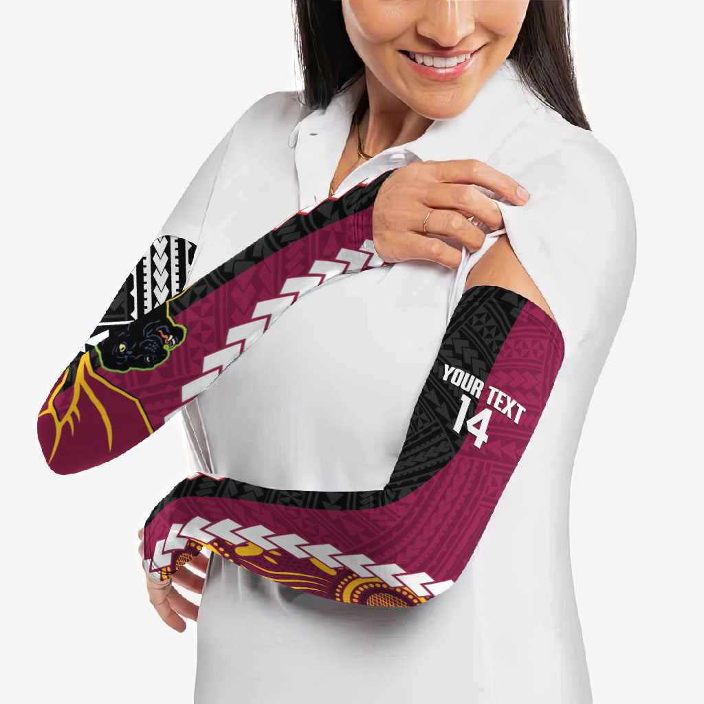 Custom Rugby Panthers and Broncos Arm Sleeves 2026 Together Aboriginal Polynesian Pattern