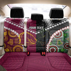 Custom Rugby Panthers and Broncos Back Car Seat Cover 2026 Together Aboriginal Polynesian Pattern
