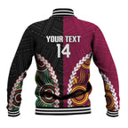 Custom Rugby Panthers and Broncos Baseball Jacket 2026 Together Aboriginal Polynesian Pattern