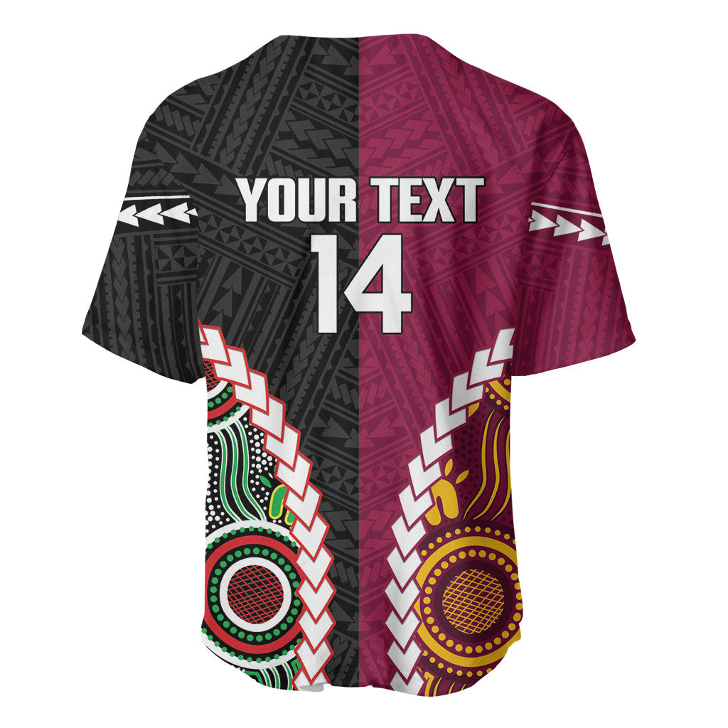 Custom Rugby Panthers and Broncos Baseball Jersey 2026 Together Aboriginal Polynesian Pattern