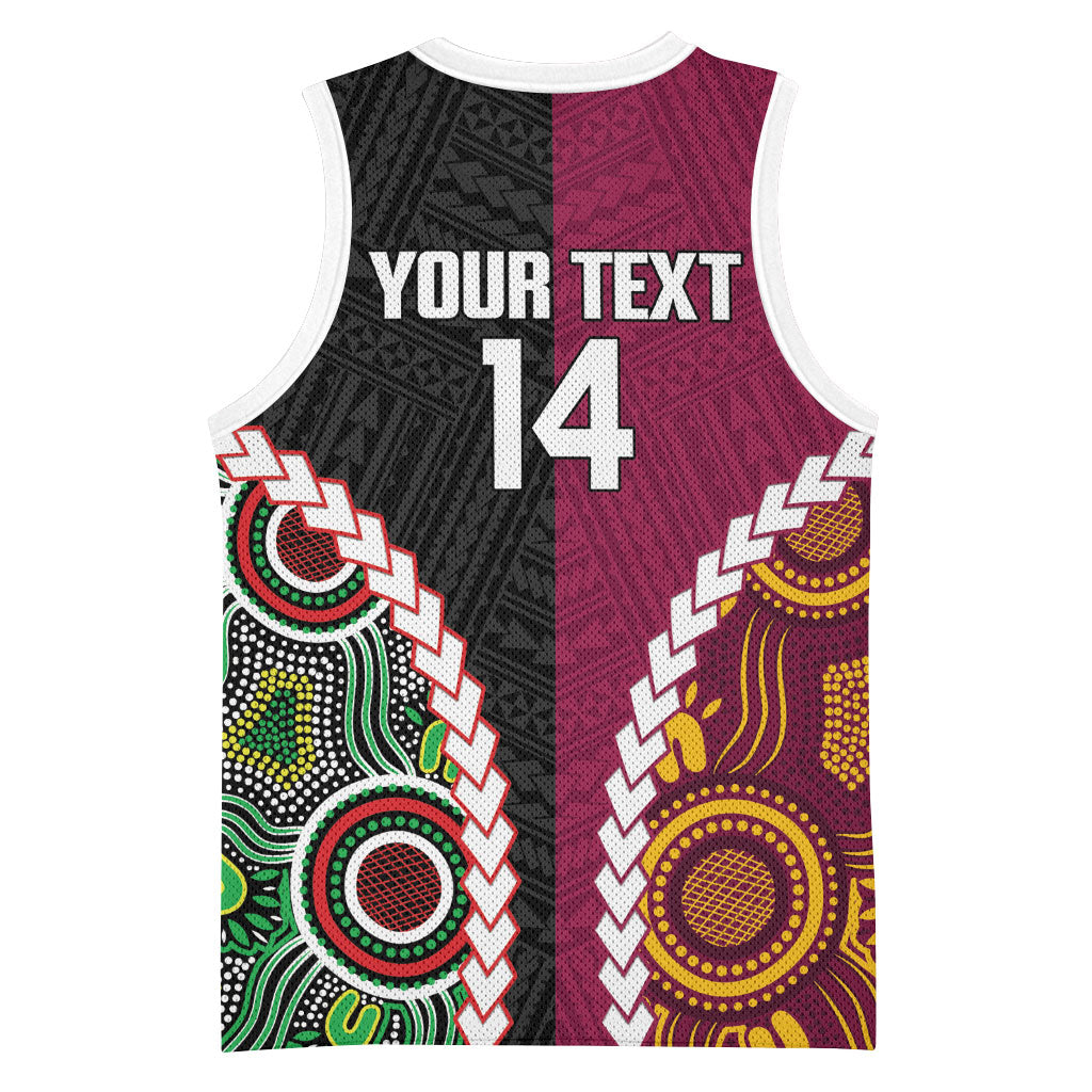 Custom Rugby Panthers and Broncos Basketball Jersey 2026 Together Aboriginal Polynesian Pattern