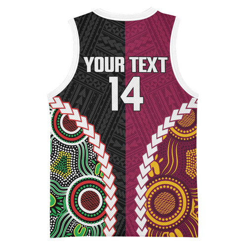 Custom Rugby Panthers and Broncos Basketball Jersey 2026 Together Aboriginal Polynesian Pattern