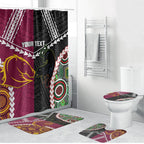 Custom Rugby Panthers and Broncos Bathroom Set 2026 Together Aboriginal Polynesian Pattern