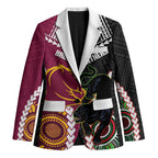 Custom Rugby Panthers and Broncos Blazer 2026 Together Aboriginal Polynesian Pattern