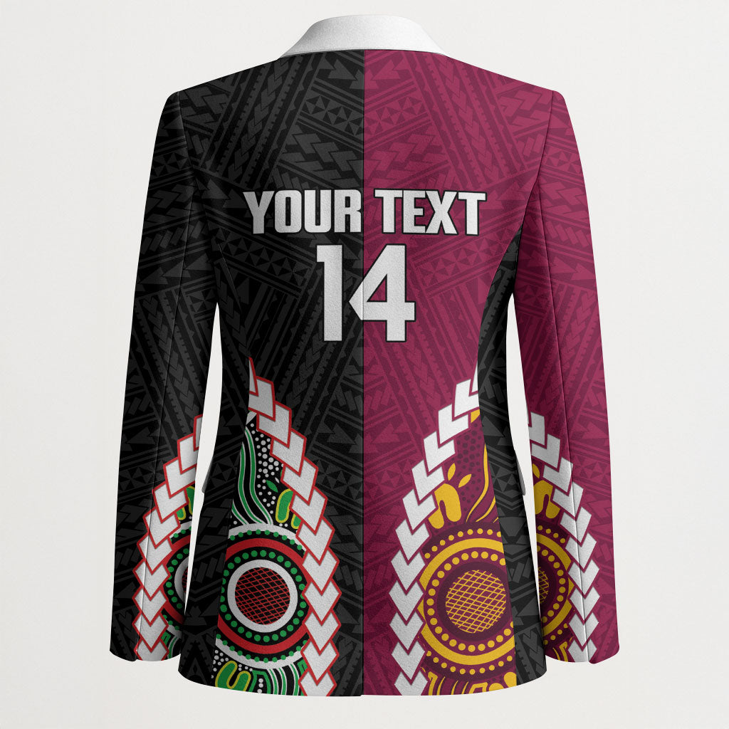 Custom Rugby Panthers and Broncos Blazer 2026 Together Aboriginal Polynesian Pattern