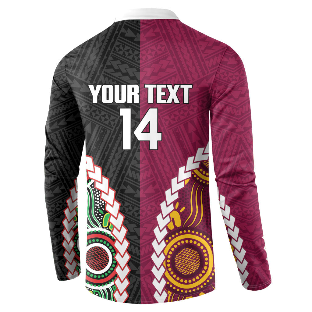 Custom Rugby Panthers and Broncos Button Sweatshirt 2026 Together Aboriginal Polynesian Pattern