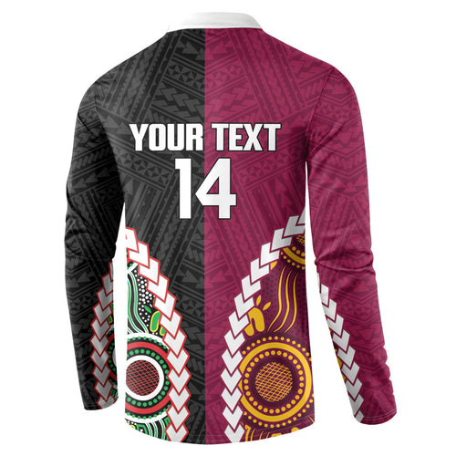 Custom Rugby Panthers and Broncos Button Sweatshirt 2026 Together Aboriginal Polynesian Pattern