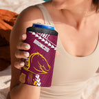 Custom Rugby Panthers and Broncos 4 in 1 Can Cooler Tumbler 2026 Together Aboriginal Polynesian Pattern