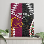 Custom Rugby Panthers and Broncos Canvas Wall Art 2026 Together Aboriginal Polynesian Pattern