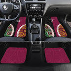 Custom Rugby Panthers and Broncos Car Mats 2026 Together Aboriginal Polynesian Pattern
