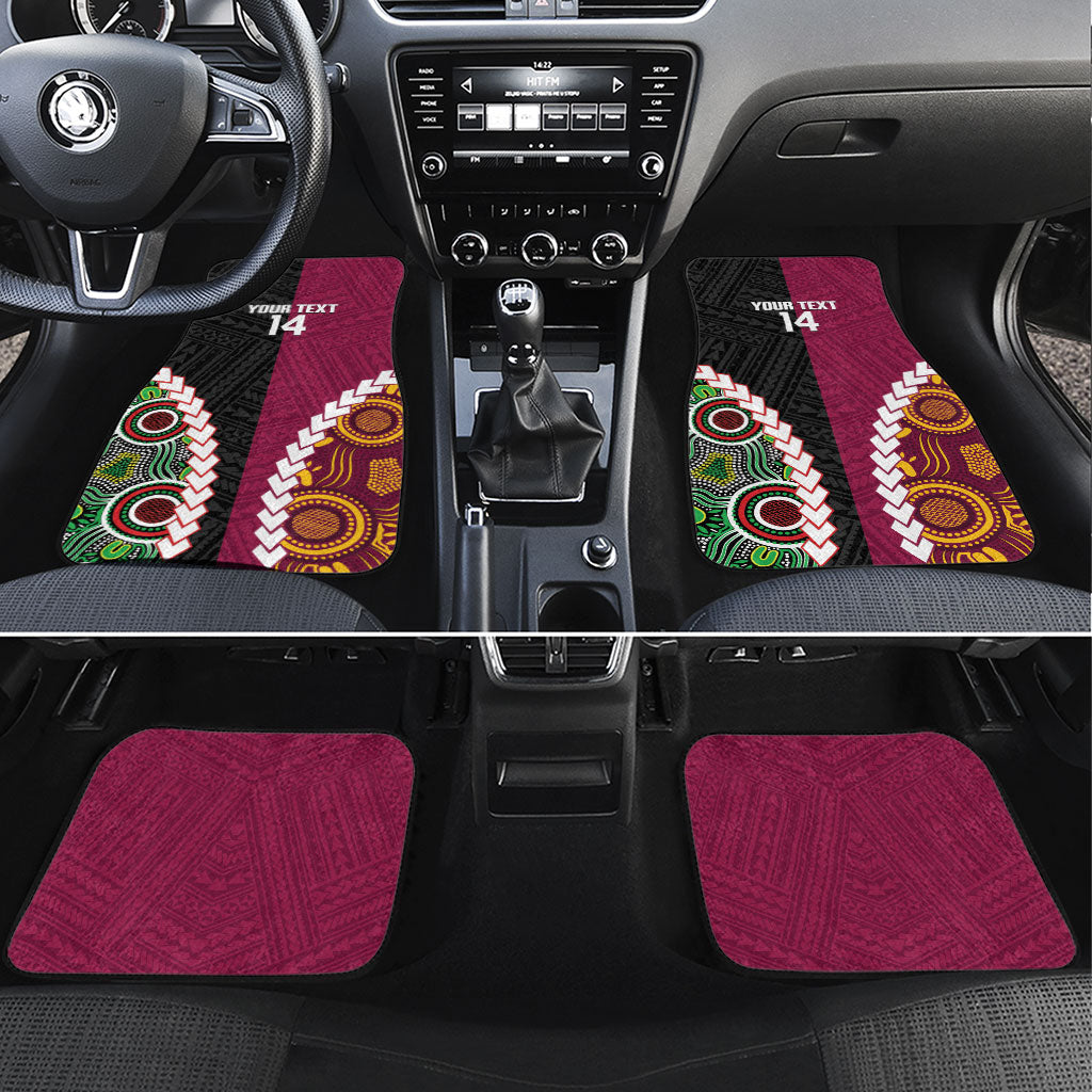 Custom Rugby Panthers and Broncos Car Mats 2026 Together Aboriginal Polynesian Pattern