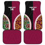 Custom Rugby Panthers and Broncos Car Mats 2026 Together Aboriginal Polynesian Pattern