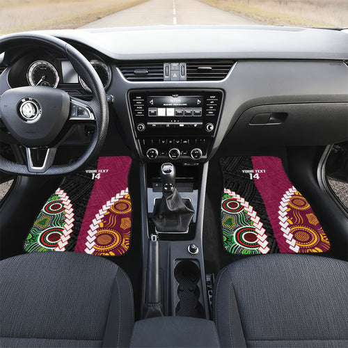 Custom Rugby Panthers and Broncos Car Mats 2026 Together Aboriginal Polynesian Pattern