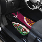 Custom Rugby Panthers and Broncos Car Mats 2026 Together Aboriginal Polynesian Pattern