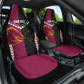 Custom Rugby Panthers and Broncos Car Seat Cover 2026 Together Aboriginal Polynesian Pattern