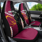 Custom Rugby Panthers and Broncos Car Seat Cover 2026 Together Aboriginal Polynesian Pattern