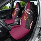 Custom Rugby Panthers and Broncos Car Seat Cover 2026 Together Aboriginal Polynesian Pattern