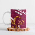 Custom Rugby Panthers and Broncos Ceramic Mug 2026 Together Aboriginal Polynesian Pattern