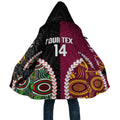 Custom Rugby Panthers and Broncos Cloak 2026 Together Aboriginal Polynesian Pattern