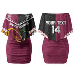 Custom Rugby Panthers and Broncos Couples Matching Off Shoulder Short Dress and Long Sleeve Button Shirt 2026 Together Aboriginal Polynesian Pattern LT14