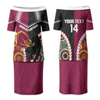 Custom Rugby Panthers and Broncos Couples Matching Puletasi and Long Sleeve Button Shirt 2026 Together Aboriginal Polynesian Pattern LT14