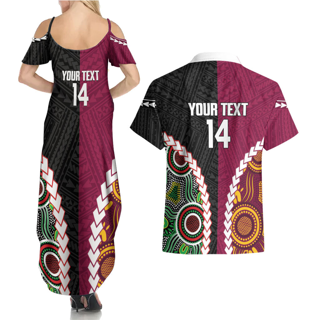 Custom Rugby Panthers and Broncos Couples Matching Summer Maxi Dress and Hawaiian Shirt 2026 Together Aboriginal Polynesian Pattern