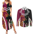 Custom Rugby Panthers and Broncos Couples Matching Summer Maxi Dress and Long Sleeve Button Shirt 2026 Together Aboriginal Polynesian Pattern