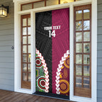 Custom Rugby Panthers and Broncos Door Cover 2026 Together Aboriginal Polynesian Pattern