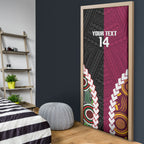 Custom Rugby Panthers and Broncos Door Cover 2026 Together Aboriginal Polynesian Pattern
