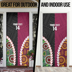 Custom Rugby Panthers and Broncos Door Cover 2026 Together Aboriginal Polynesian Pattern