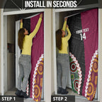 Custom Rugby Panthers and Broncos Door Cover 2026 Together Aboriginal Polynesian Pattern