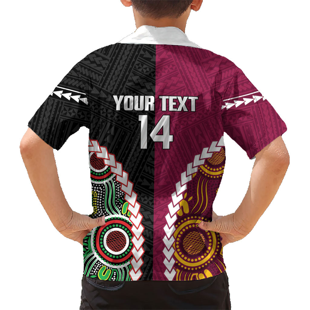 Custom Rugby Panthers and Broncos Family Matching Off The Shoulder Long Sleeve Dress and Hawaiian Shirt 2026 Together Aboriginal Polynesian Pattern