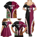 Custom Rugby Panthers and Broncos Family Matching Summer Maxi Dress and Hawaiian Shirt 2026 Together Aboriginal Polynesian Pattern