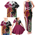 Custom Rugby Panthers and Broncos Family Matching Tank Maxi Dress and Hawaiian Shirt 2026 Together Aboriginal Polynesian Pattern