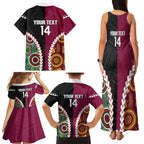 Custom Rugby Panthers and Broncos Family Matching Tank Maxi Dress and Hawaiian Shirt 2026 Together Aboriginal Polynesian Pattern