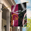 Custom Rugby Panthers and Broncos Garden Flag 2026 Together Aboriginal Polynesian Pattern