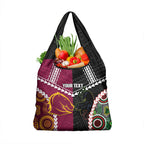 Custom Rugby Panthers and Broncos Grocery Bag 2026 Together Aboriginal Polynesian Pattern
