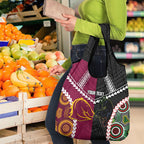 Custom Rugby Panthers and Broncos Grocery Bag 2026 Together Aboriginal Polynesian Pattern