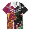 Custom Rugby Panthers and Broncos Hawaiian Shirt 2026 Together Aboriginal Polynesian Pattern