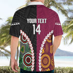 Custom Rugby Panthers and Broncos Hawaiian Shirt 2026 Together Aboriginal Polynesian Pattern
