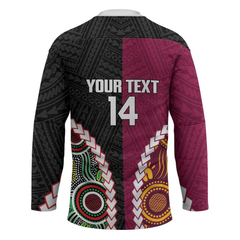 Custom Rugby Panthers and Broncos Hockey Jersey 2026 Together Aboriginal Polynesian Pattern