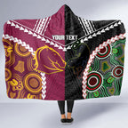 Custom Rugby Panthers and Broncos Hooded Blanket 2026 Together Aboriginal Polynesian Pattern